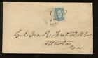 Confederate States 10 Framelines Used on Cover with CSA Cert HV109