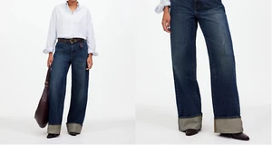 Madewell x Kaihara Japanese Denim Superwide-Leg Jeans in Karney Wash Size 31 NWT - Picture 1 of 11