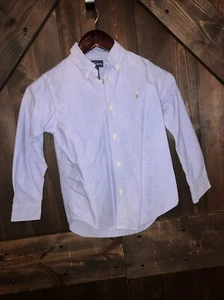 Ralph Lauren Iconic Oxford Denim Button Down Shirt Boy's Size 7 Little Kids - Picture 1 of 6