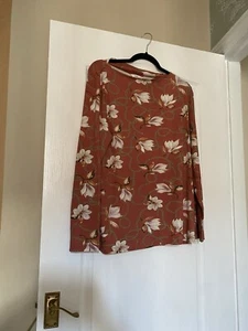 Cotton Traders Vintage Rose Women’s Long Sleeved Chain And Floral Top Size 18 - Picture 1 of 6