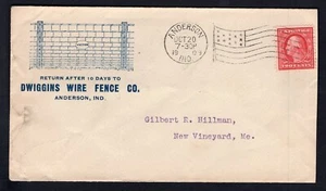 USA Anderson Ind 1909 Flag on Dwiggins Wire Fence Co ADVERTISING Cover - Picture 1 of 2