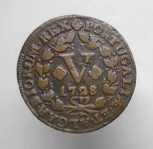 Portugal V (5)  reis 1728 D.João V KM#216 - Picture 1 of 2