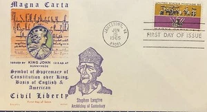 Overseas Mailer 1265 Carta Magna Stephen Lanton Arzobispo Canterbury Rey Juan - Imagen 1 de 1
