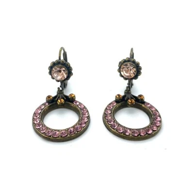 Earrings By Mariana Woman Adorable Light Rose and Peach Swarovski Crystals - EG - Image 1 of 4