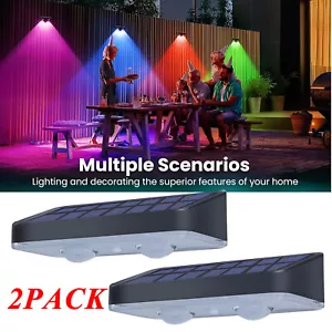 2 PCS LED Solar Power Wall Light Outdoor Garden Waterproof Fence Deck Steps Lamp - Picture 1 of 12