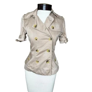Burberry London beige Burberry Doppelbrust kurzärmelige Jacke Top EU 36 US 2 - Bild 1 von 14