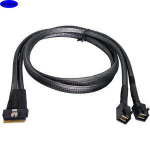 Cable de conexión de servidor MINI SlimSAS SFF-8654 8i 4.0 a 2X SAS SFF-8643 - Imagen 1 de 6