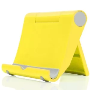 Base universal para teléfono celular base plegable para escritorio amarilla - Picture 1 of 6