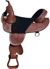 All Carved Western Treeless leather Pleasure Reining 16" Saddle All Sizes