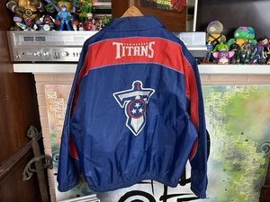 Vintage 90s Tennessee Titans NFL Jeff Hamilton Zip Up Windbreaker Jacket - Picture 1 of 6