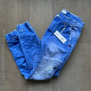 NWT NXP Destroyer Pant 2.0 Knoxville Mens 32 W32 L30 Blue Biker Destroyed Cuffed - Picture 1 of 15