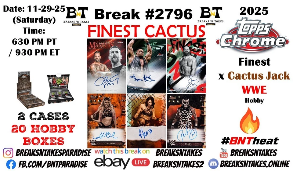 LEX LUGER 2025 Topps Cactus + Finest WWE 2 CASE (20 Box) Break #2796 - Image 1 of 1