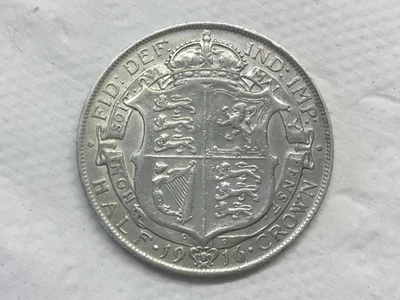 King George V 1916 Solid Silver Half Crown - Image 1 of 2