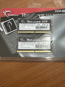 32GB G.Skill Ripjaws DDR5 SO-DIMM 4800MHz CL34 1.10V 262-Pin Laptop Kit 2x16GB - Picture 1 of 1