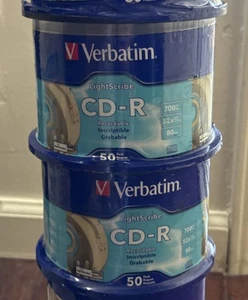 Verbatim LightScribe CD-R Recordable Discs - 700MB 52X Speed 80 Min - 50 Pack - Zdjęcie 1 z 5