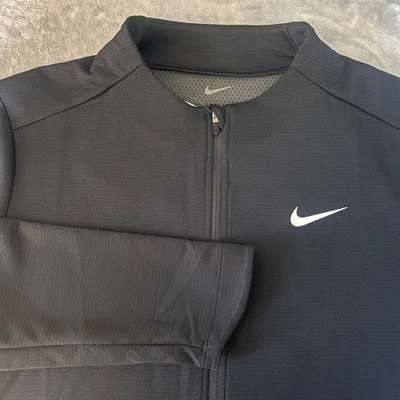 Nike Dri-FIT Mujer Negro Manga Larga Cremallera Chaqueta UPF 40 Atlética Talla M Nueva con Etiquetas Foto 1 de 4
