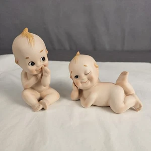 Lefton Kewpie Figuren süße Babys Biskuitporzellan 2er Set Made in Japan - Bild 1 von 10