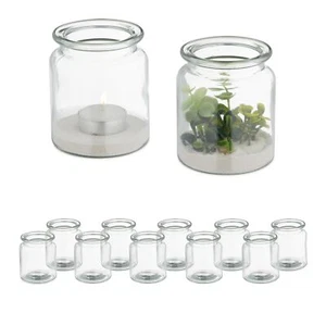 Photophores Lot de 12 en Verre extérieur & intérieur H x D 95 x 8 cm Porte-B... - Photo 1/7