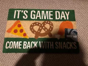 NFL FOOTBALL GAME DAY come back snacks Welcome coir Mat entry Door mat new - Picture 1 of 1