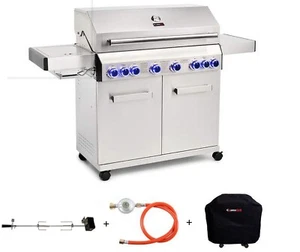 CosmoGrill Platinum Gasgrill BBQ 6+2 Edelstahl für Outdoorgrill - Bild 1 von 20