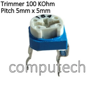 10 pezzi Trimmer potenziometro 100 KOhm verticale passo 5mm x 5mm, 100K - Bild 1 von 3