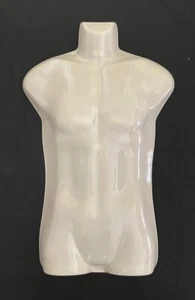 MANICHINO BIANCO/Crema UOMO SAGOMA BUSTO GANCIO MERCATINI difetto - Foto 1 di 6