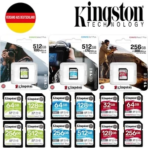 SD Card MEMORY CARD 32GB 64GB 128GB 256GB 512GB Kingston 100-170-300MB/s - Picture 1 of 45