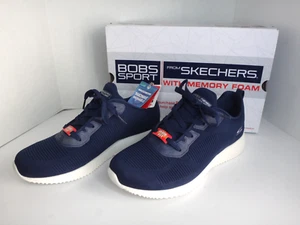 BOBS SQUAD Sketchers Memory Foam Lace-up Sneaker 32504W/NVY Womens 9.5 WIDE - Picture 1 of 22