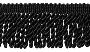 Black 3" Bullion Fringe Trim Midnight's Embrace, BFSC3 K9 [By The Yard] - Picture 1 of 1