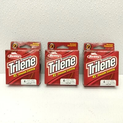 LOT OF 3 Berkley Trilene Smooth Casting Fish Line Pony Spool 4 lb X Large Clear - Image 1 of 4