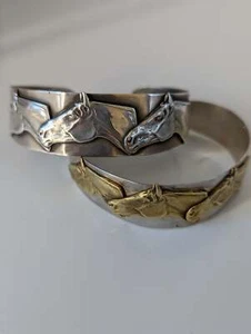 Silver Steed Three horses heads bangle - Picture 1 of 9