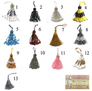 Shabby chic glass bead and thread tassels for decoration. - Picture 1 of 14