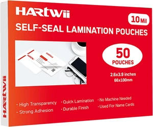 50 Pack Self Sealing Laminating Pouches for Small Business Card,Waterproof Self- - Picture 1 of 7