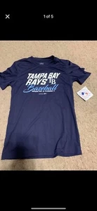 Camiseta de béisbol Tampa Bay talla mediana 10/12 para niños nueva con etiquetas - Imagen 1 de 5