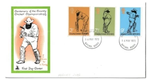 16/5/1973 UK GB FDC - County Cricket Centenary - W G Grace by H Furniss - Ilford - Picture 1 of 2