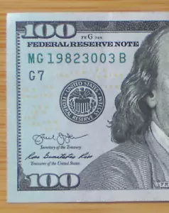 Birthday Note $100 2013 FEDERAL RESERVE NOTE FANCY SERIAL NUMBER 1982 30 03 - Picture 1 of 5