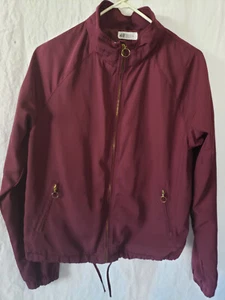 H & M Jacket Windbreaker Youth Size 14Y Wine/Maroon Lined Zip Front - Picture 1 of 10