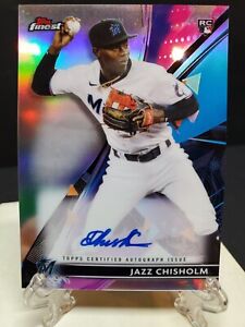 JAZZ CHISHOLM 2021 TOPPS FINEST RC AUTO MARLINS ROOKIE CARD MINT