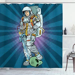 Astronaut Shower Curtain Galaxy Figure Design Print for Bathroom - Picture 1 of 8