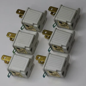 Six (6) Philips Brand 2-prong 3-prong Grounding Adapters 125V 15A UL Listed - Picture 1 of 4