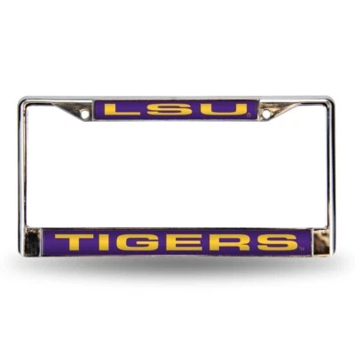 Louisiana State LSU Tigers Chrome Metal Laser Cut License Plate Frame - Image 1 of 4