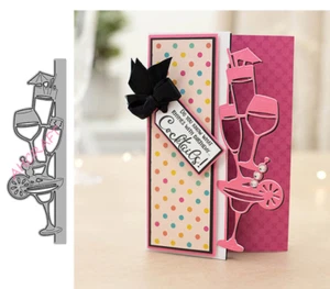 Weinglasrand Schneidformen Metallprägung Schablone Scrapbooking Zum Selbermachen Albumkarte - Bild 1 von 4