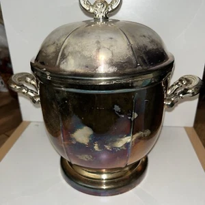 Vintage Oneida Silver Plated Ice Bucket With Lid And Insert Made In India In Box - Picture 1 of 9