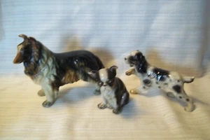 LOTE DE 3 FIGURAS DE PERRO VINTAGE - COLLIE, BOXER, + - Imagen 1 de 4