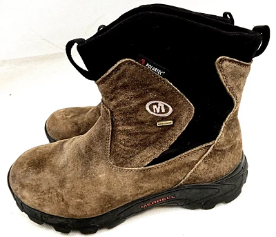 Merrell Tundra 防水 Polartec 麂皮绒 Thinsulate 儿童 6 码 靴子 Gunsmoke — 第 1/4 张图片