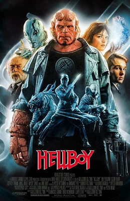 RICH HILL PRODUCTIONS AA1936 Hellboy Film By Guillermo del Toro 2004 Cast Movie Poster 11x17