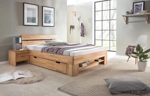 Massivholzbett Schlafzimmerbett FRANKO Set 2 Kernbuche 180x200 cm - Bild 1 von 7