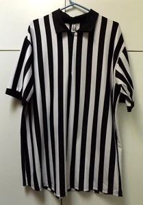 Men's Shirt Referee Shirt Size XL Black White Striped 1/4 Zip X-Large NWOT - Picture 1 of 3