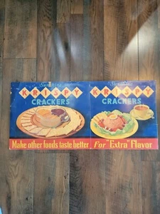 Sunshine crackers Krispy 1950s ? 60's? Store Vintage Ads Advertising Cardboard - Picture 1 of 15
