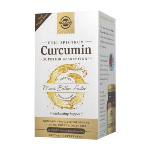 60 geles blandos de curcumina de espectro completo de Solgar Foto 1 de 1